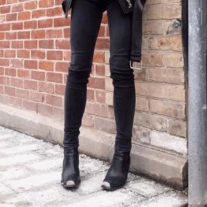 NWT black metal toe booties